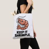 Keep It Shrimple Kawaii Shrimp トートバッグ (クローズアップ)