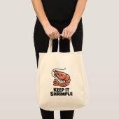 Keep It Shrimple Kawaii Shrimp トートバッグ (正面(商品))