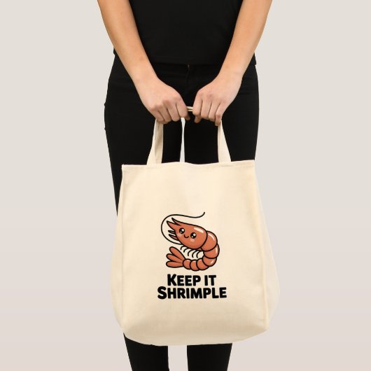 Keep It Shrimple Kawaii Shrimp トートバッグ (正面(商品))