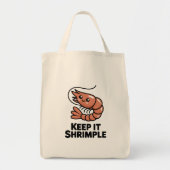 Keep It Shrimple Kawaii Shrimp トートバッグ (正面)