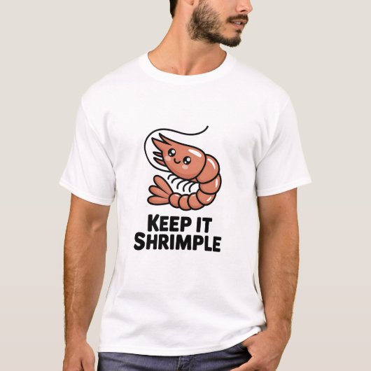Keep It Shrimple Kawaii Shrimp Tシャツ (正面)