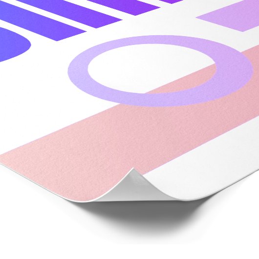  Keep It Simple Bold Blue Purple And Pink Graphic  ポスター (角)
