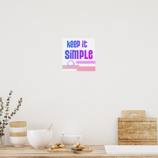 Keep It Simple Bold Blue Purple And Pink Graphic ポスター (キッチン)