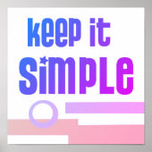 Keep It Simple Bold Blue Purple And Pink Graphic ポスター (正面)