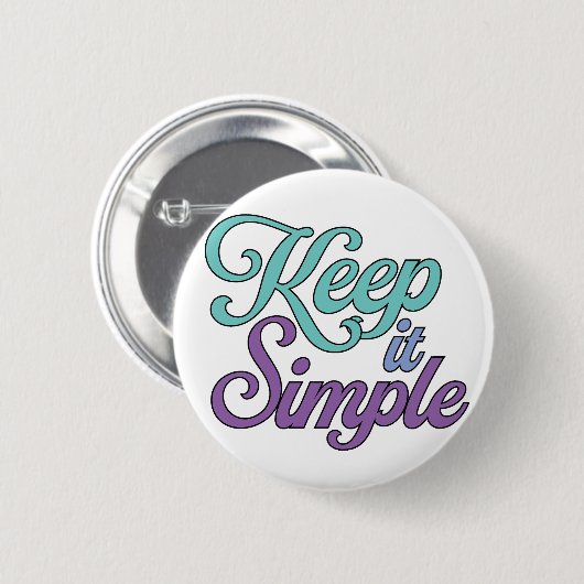 Keep It Simple Button (Purple) 缶バッジ (正面&裏面)