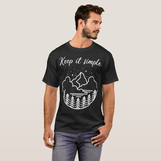 Keep it simple - hiking mountains nature tシャツ (正面フル)