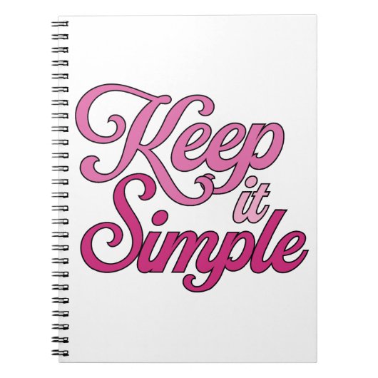 Keep It Simple Notebook (Pink) ノートブック (正面)