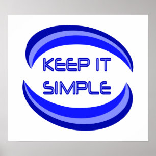 Keep it Simple Recovery Slogan Quote In Blue ポスター