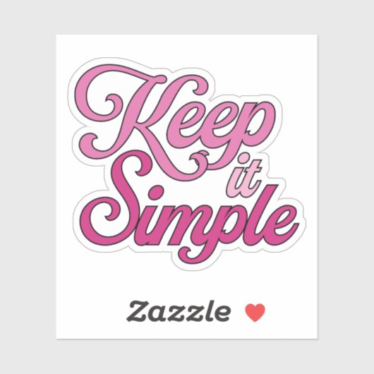 Keep It Simple Sticker (Pink) シール (シート)