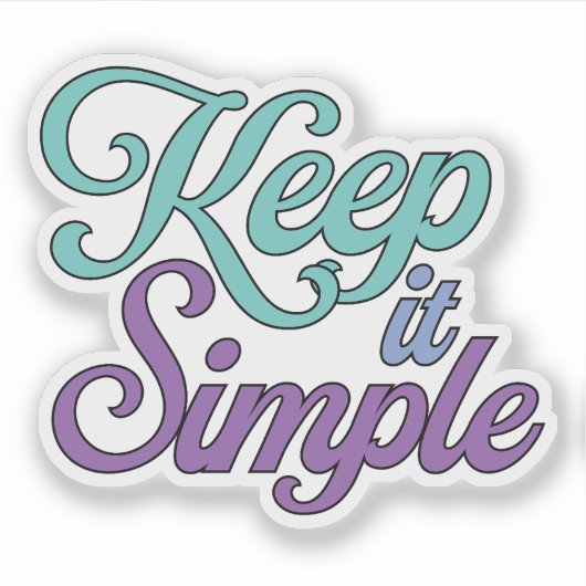 Keep It Simple Sticker (Purple) シール (正面)