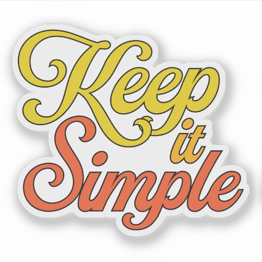 Keep It Simple Sticker (Yellow) シール (正面)