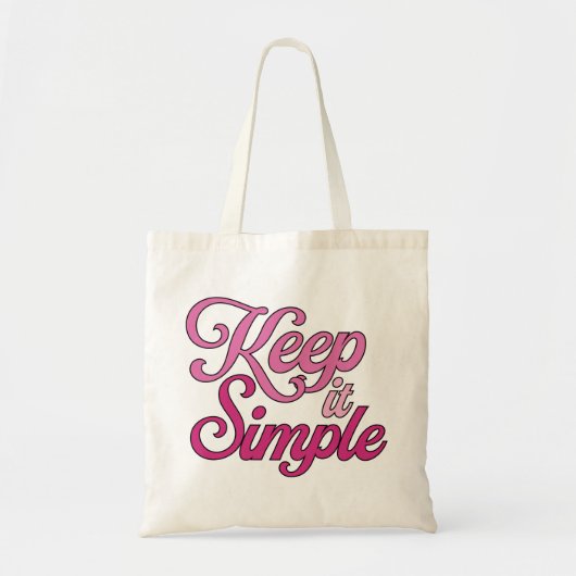 Keep It Simple Tote Bag (Pink) トートバッグ (正面)