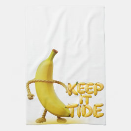 Keep It Tide – おもしろバナナのタイポグラフィーミニマリストデザイン  キッチンタオル