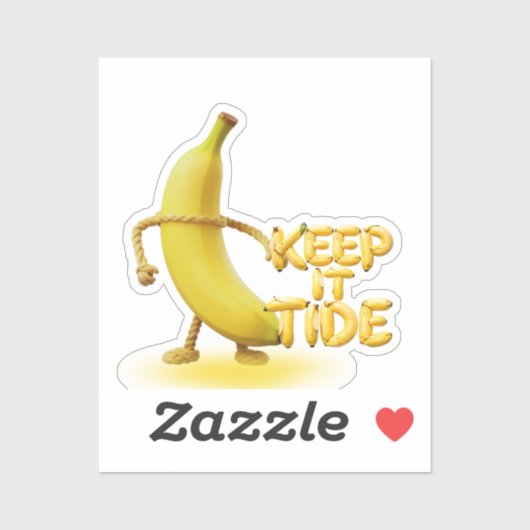 Keep It Tide – おもしろバナナのタイポグラフィーミニマリストデザイン  シール (シート)