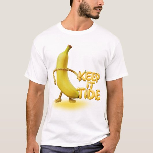 Keep It Tide – おもしろバナナのタイポグラフィーミニマリスト Tシャツ (正面)