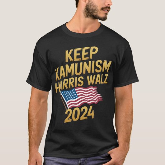 Keep Kamunism  Walz 2024 Show Your Pride boy Tシャツ (正面)