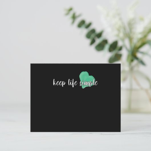 Keep Life Simple Saying Quote Wise Deep ポストカード (スタンド正面)