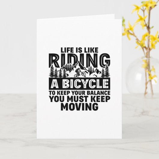 KEEP MOVING BICYCLE BALANCE Greeting Card カード (黄色い花)