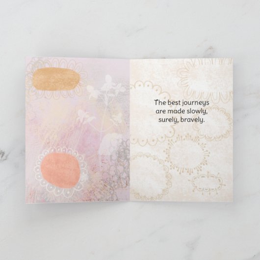 Keep Moving Forward Caramel Abstract Greeting Card カード (内部)