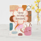 Keep Moving Forward Caramel Abstract Greeting Card カード (黄色い花)
