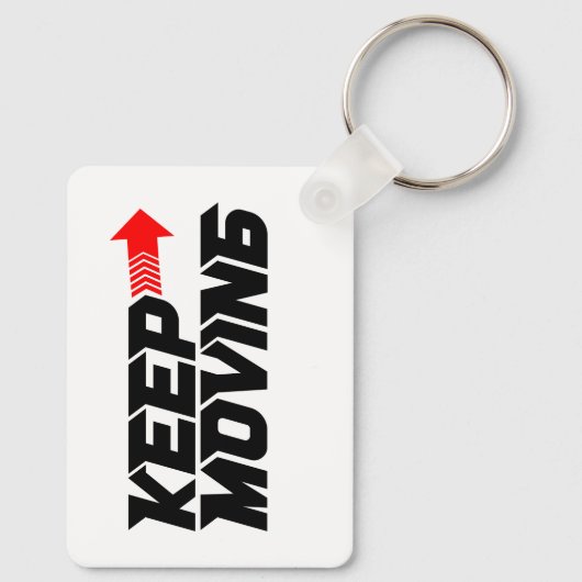 Keep Moving – Powerful Red Motivation Quote Design キーホルダー (裏面)
