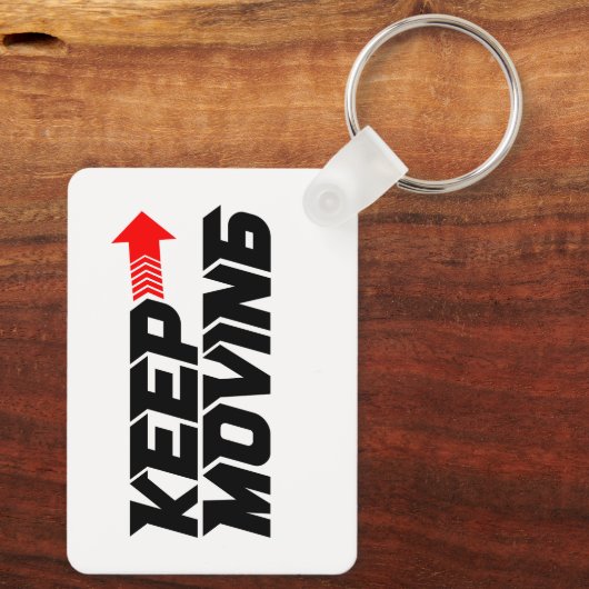 Keep Moving – Powerful Red Motivation Quote Design キーホルダー (裏面)