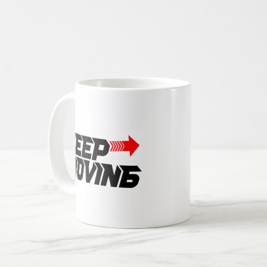 Keep Moving – Powerful Red Motivation Quote Design コーヒーマグカップ (正面左)