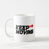Keep Moving – Powerful Red Motivation Quote Design コーヒーマグカップ (左)