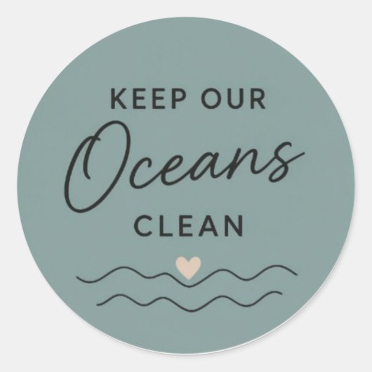 Keep Oceans Clean ラウンドシール (正面)