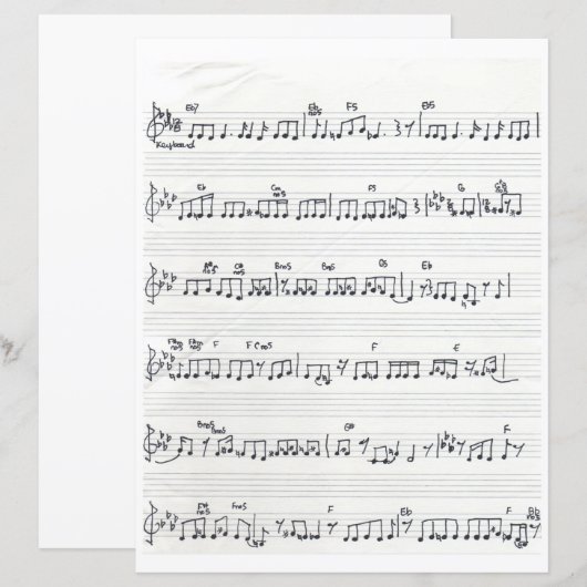 Keep Of The Promise Song Sheet Music Paper Sheet (正面/裏面)