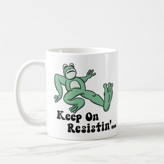 Keep on resisting with the Portland frog コーヒーマグカップ (左)