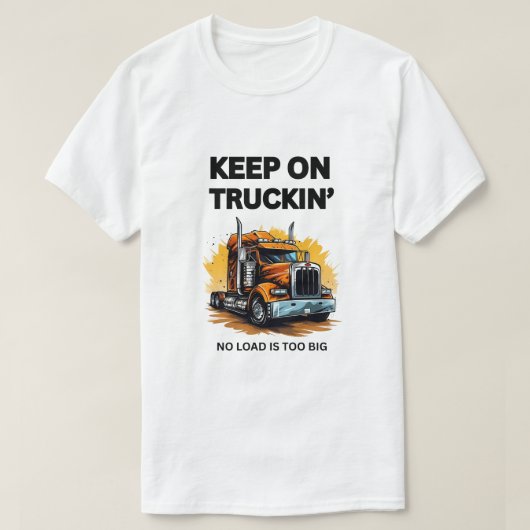 KEEP ON TRUCKIN' MEN'S WHITE BASIC STYLE T-SHIRT Tシャツ (デザイン正面)