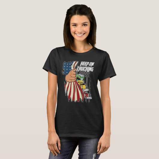 Keep On Trucking Flag Us Tシャツ (正面フル)