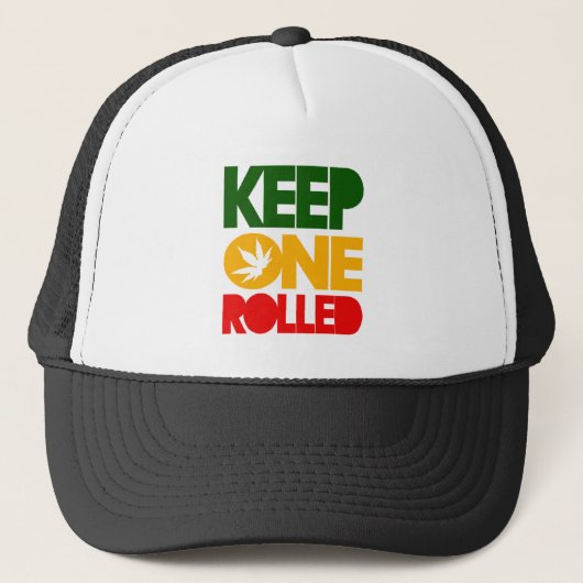 Keep one rolled - Herb Rasta Reggae - Trucker Cap キャップ (正面)
