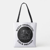 Keep Orbiting Your Dreams Space Motivation Earth トートバッグ (裏面)