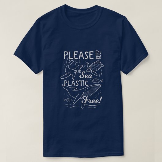 "Keep Our Sea Plastic-Free – Ocean Friends Edition Tシャツ (デザイン正面)