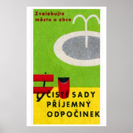Keep Parks Clean - Matchbox Print - Czech Wall Art ポスター (正面)
