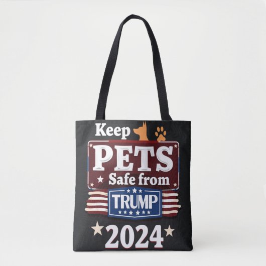 Keep Pets Safe From Trump 2024for Pet Lovers トートバッグ (正面)