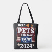 Keep Pets Safe From Trump 2024for Pet Lovers トートバッグ (裏面)