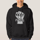 Keep Pushing – モチベーショナル・タイポグラフィーデザイン パーカ (正面)