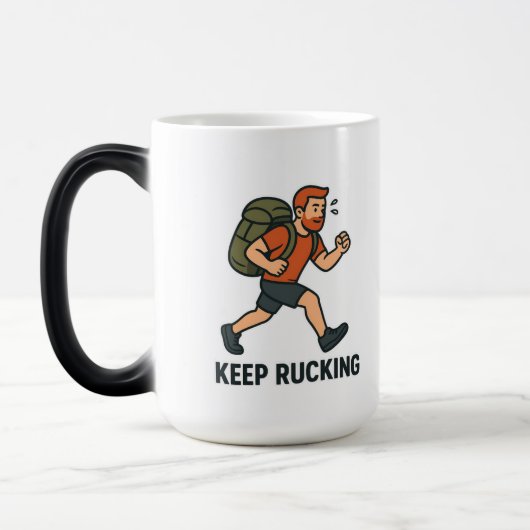 Keep Rucking Mug - Motivational Fitness Coffee Cup モーフィングマグカップ (左)