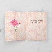 Keep Shining! Peach Floral Garden Encouragement カード (内部)