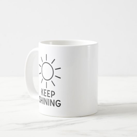 Keep Shining Sun Design T コーヒーマグカップ (正面左)
