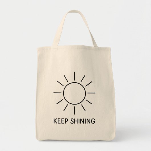 Keep Shining Sun Design Tote Bag トートバッグ (正面)