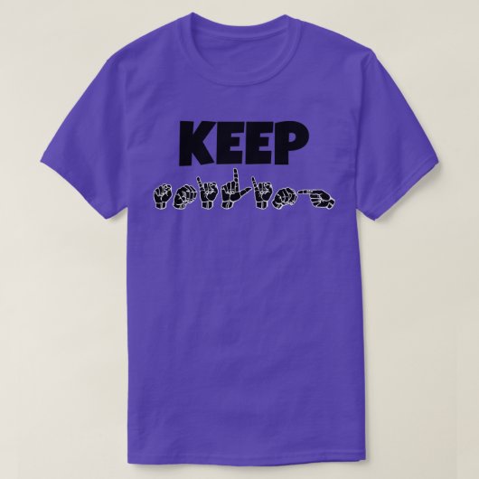 KEEP SMILING ASL Sign Language Design 1 Tシャツ (デザイン正面)
