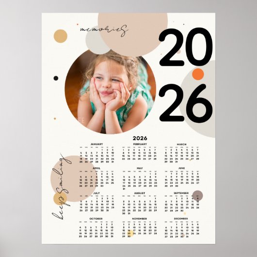 Keep Smiling Photo Calendar 2026 Poster 18x24 ポスター (正面)