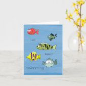 Keep Swimming Fish card カード (黄色い花)
