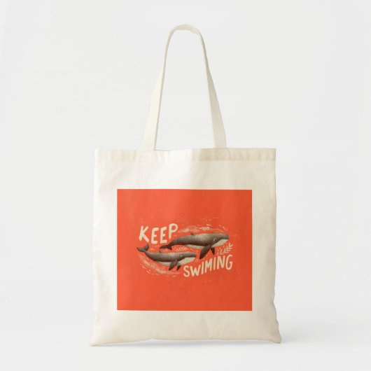 Keep Swimming Whales トートバッグ (正面)