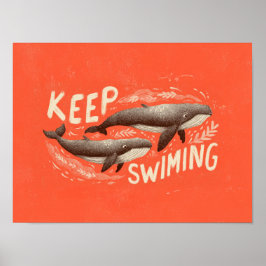 Keep Swimming Whales ポスター
