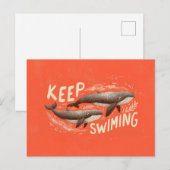 Keep Swimming Whales ポストカード (正面/裏面)